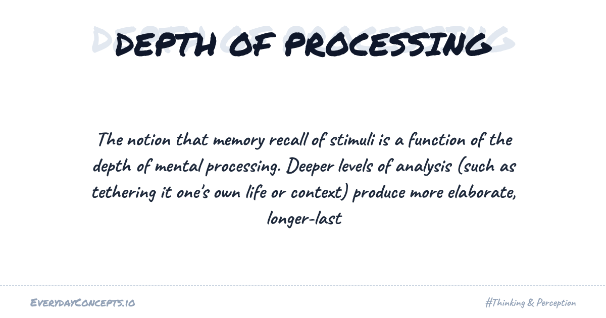 Depth of Processing | Everyday Concepts