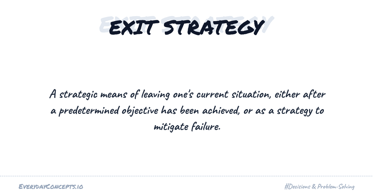 Exit Strategy Play Script Exit Strategy | Everyday Concepts