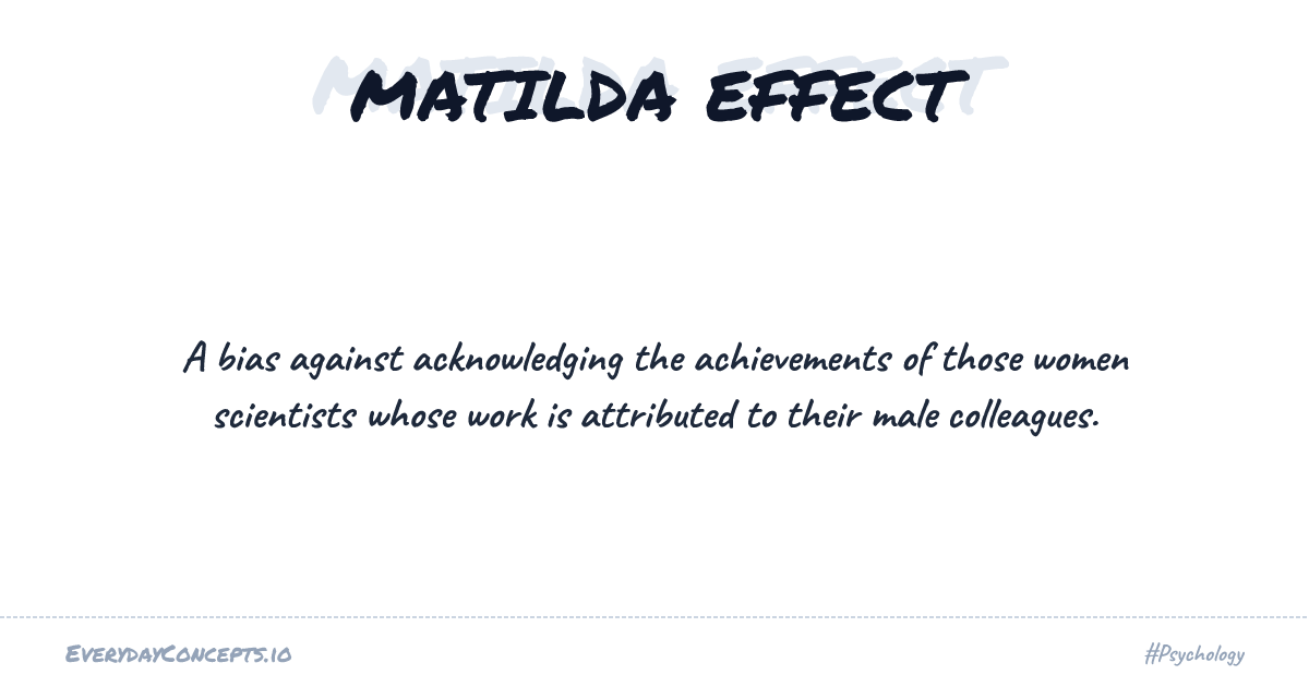 Matilda Effect | Everyday Concepts