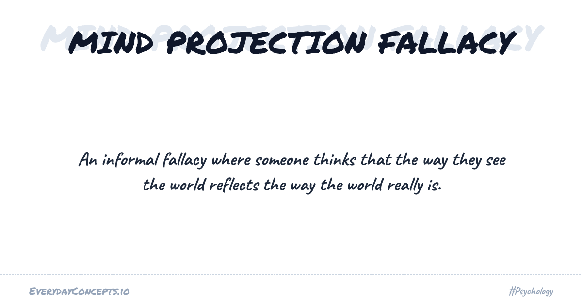 Mind Projection Fallacy | Everyday Concepts