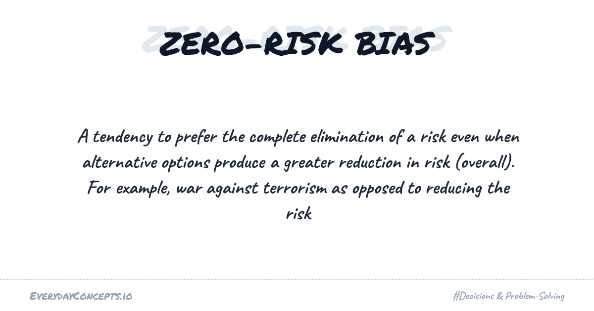 Non Zero Risk Zero-Risk Bias | Everyday Concepts